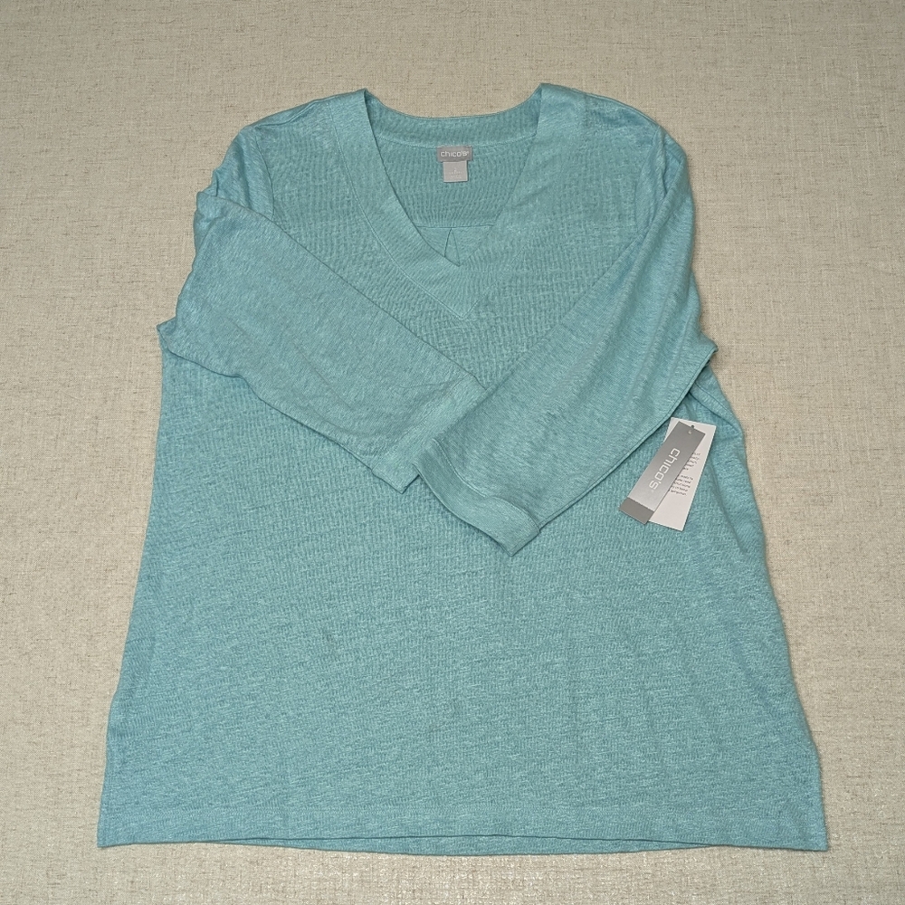 Chico's NWT Bundle: Size 2 (Large) Teal & Magenta Top Set - Picture 2 of 16